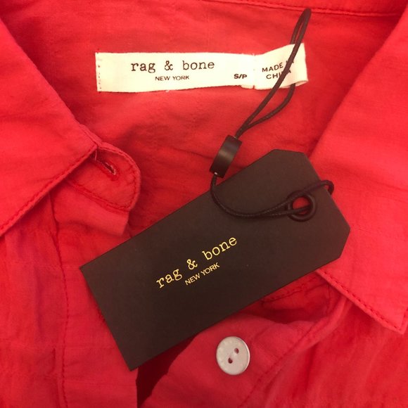 Rag & Bone Red Tie Button Down Shirt - Picture 6 of 6